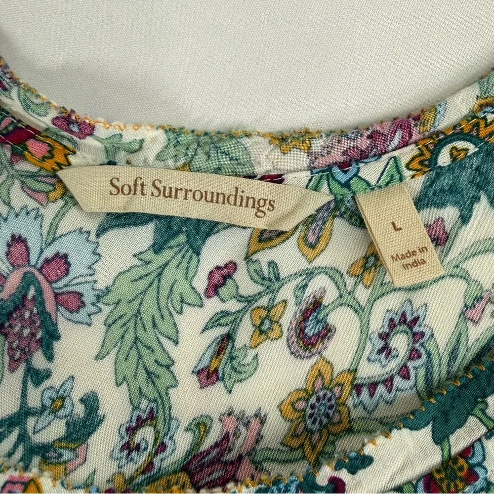 Soft Surroundings Kara Tiered Floral Bohemian Maxi Dress Size Large - Picture 12 of 16